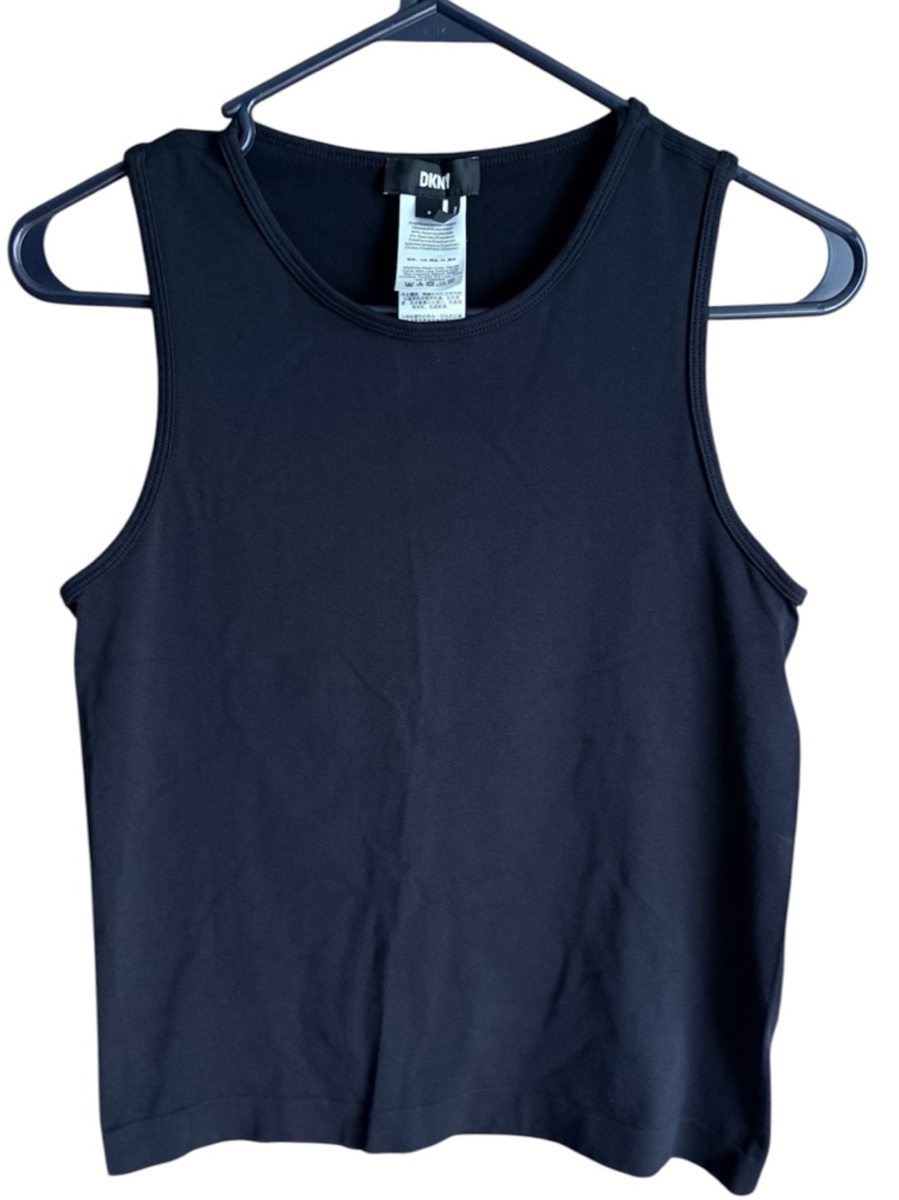 DKNY Solid Black Crewneck Tank Top